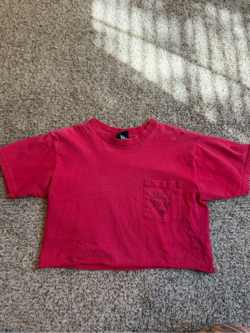 Harley-Davidson Red Crop Pocket Tee
